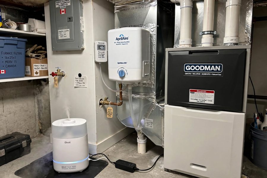 Whole-home humidifier installation